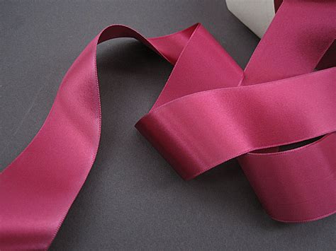 Vintage ribbon 1930s Rose pink Rayon satin 1-1/4 inch wide | Antique Ribbon