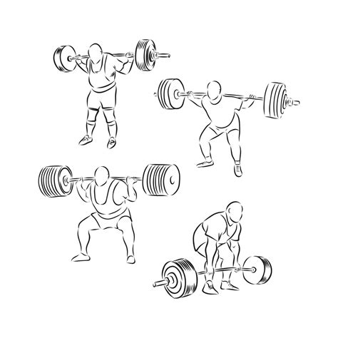 weightlifter vector sketch 11094510 Vector Art at Vecteezy