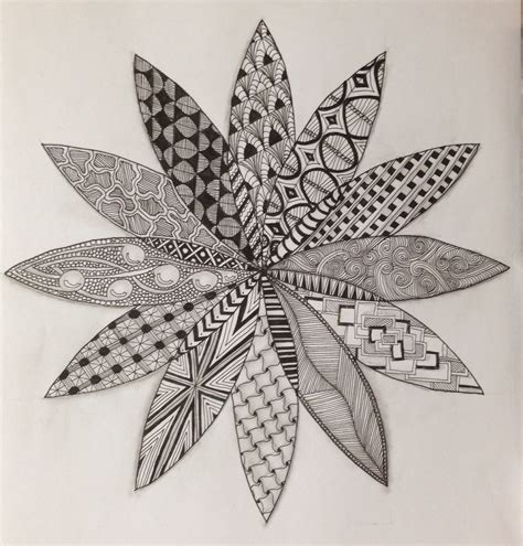 Zentangle Flowers Patterns