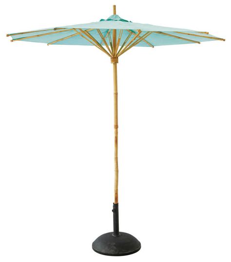 Blue bamboo garden parasol Robinson - Tropical - Outdoor Umbrellas - by Maisons du Monde