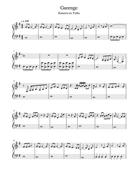 Gurenge - Demon Slayer Sheet music for Piano (Solo) | Download and print in PDF or MIDI free ...