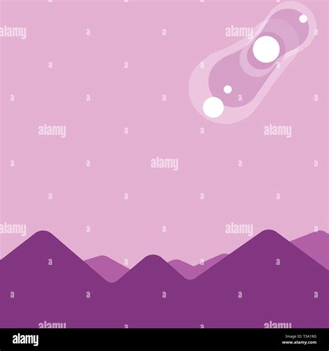 View of Colorful Mountains and Hills with Lunar and Solar Eclipse Happening Design business ...