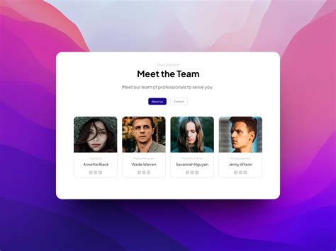 Meet the team website section | Figma