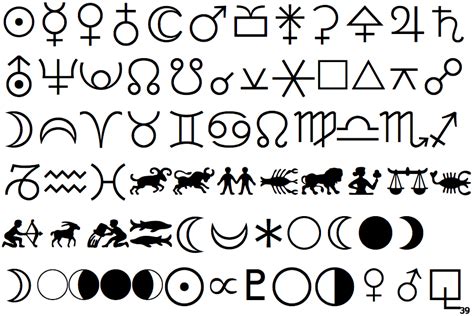 Pinon Astrology Symbols Font Characters Symbols - PELAJARAN