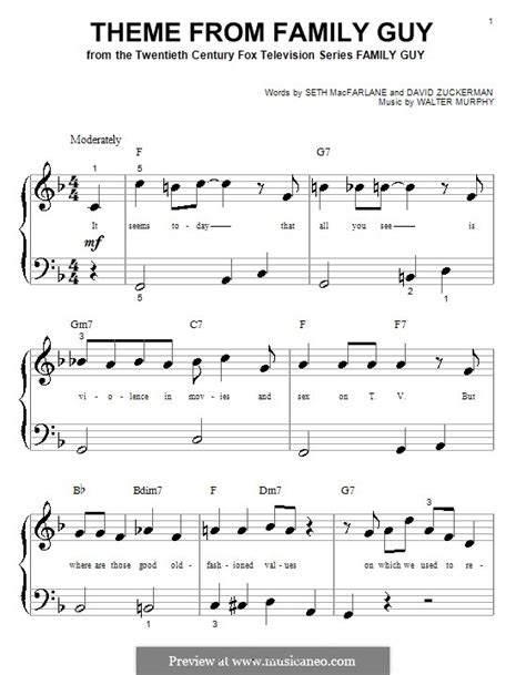 Theme from Family Guy by D. Zuckerman, S. MacFarlane, W. Murphy on MusicaNeo