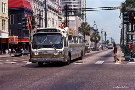 Eddie's Rail Fan Page: New Orleans Public Service Company GM bus heading west on Canal Street ...