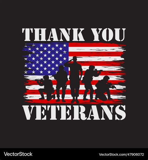 Thank you veterans day memorial Royalty Free Vector Image