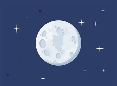 luna llena o planeta con fondo de estrella en el cielo nocturno azul ilustración vectorial de ...