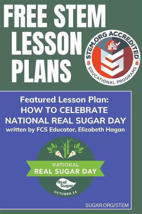 FREE National Real Sugar Day Lesson Plan in 2022 | Stem lesson, Free ...