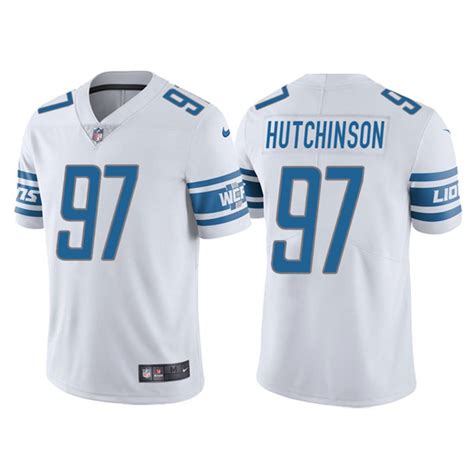 Men's Detroit Lions #97 Aidan Hutchinson White Vapor Untouchable ...