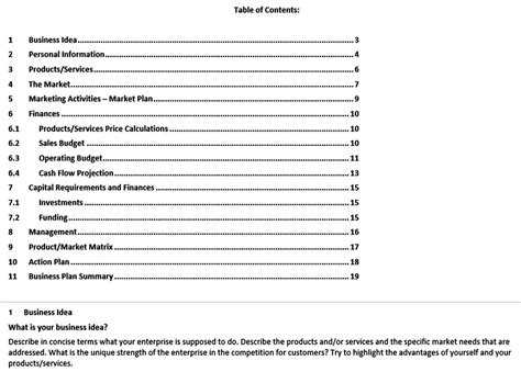 Printable Business Plan Template | Mous Syusa