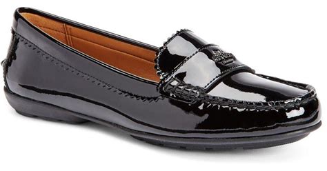 Lyst - Coach Odette Patent Leather Loafers in Black