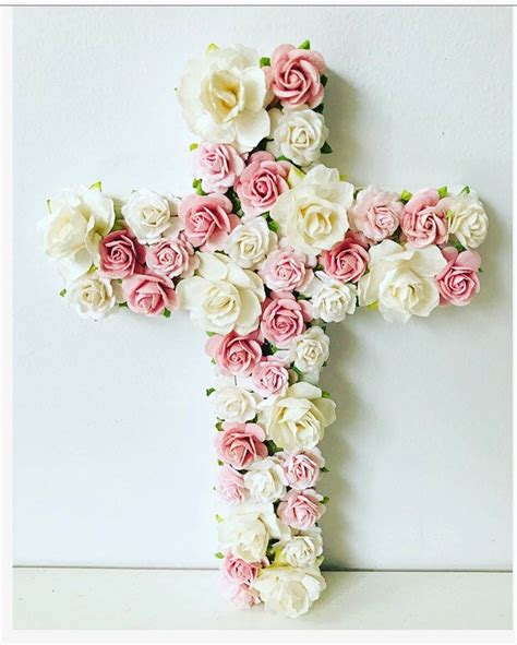 Flower cross // Baptism // Christening gift // flower letter | Etsy | Flower gift, Flower ...