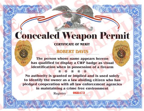 Concealed Weapons Permit Certificate – MaxArmory