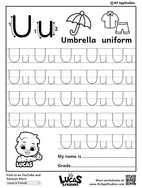 Alphabet Uu Letter | Printable Letter Uu Tracing Worksheets