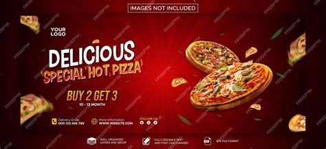 Premium Vector | Pizza promotion banner design template