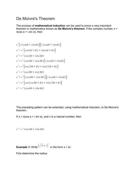 De Moivre's Theorem