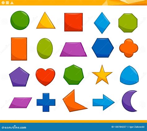 Basic Geometric Shapes With Cartoon Animals Vector Illustration | CartoonDealer.com #26349340