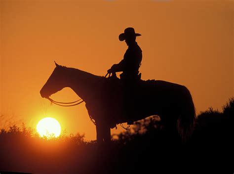 Cowboy Sunset Silhouette Photograph by Shawn Hamilton - Pixels