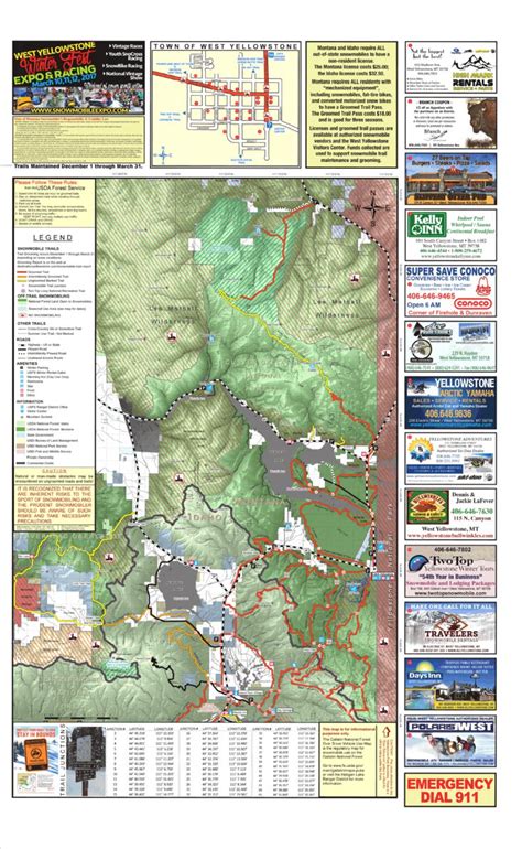 West Yellowstone Snowmobile Map (North Half) by MontanaGPS | Avenza Maps