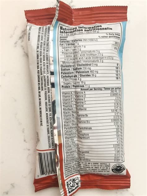 Cliff Protein Bars Nutritional Information