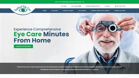 Web Portfolio | Penobscot Eye Care | Web Design | Bangor, Maine