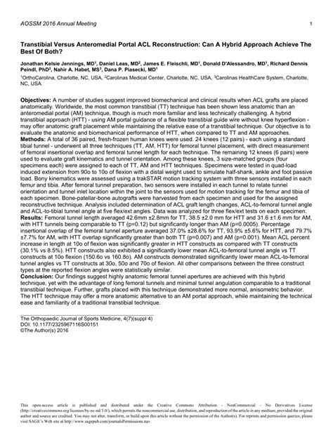 (PDF) Transtibial Versus Anteromedial Portal ACL Reconstruction: Can A Hybrid Approach Achieve ...