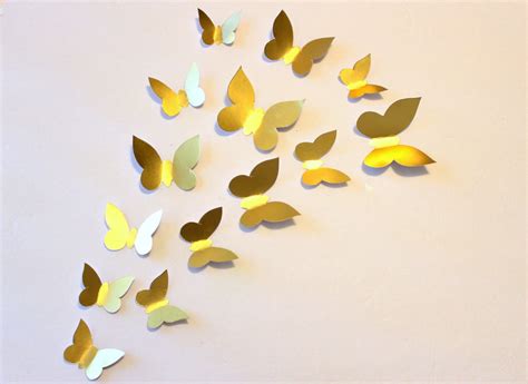 Gold Wall decor Butterfly wall decal Gold wall decal Paper | Etsy