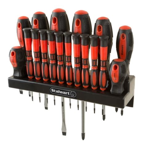 Stalwart 18 Piece Screwdriver Set with Wall Mount and Magnetic Tips ...