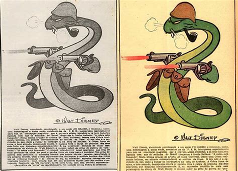 Walt Disney's drawing of a fighting Smoking Snake, symbolizing the ...