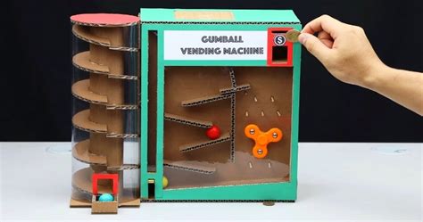 DIY Amazing Gumball Vending Machine With Coin From Cardboard