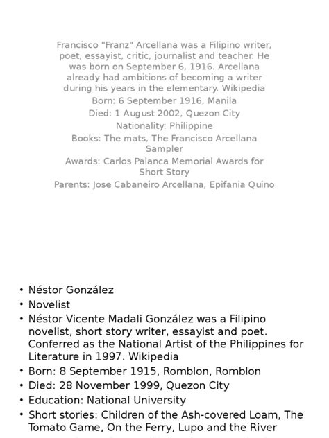 National Artist For Literature | PDF