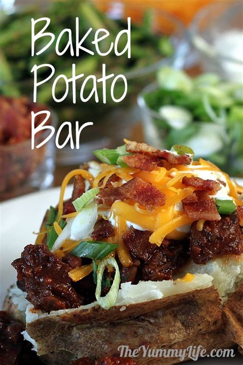 Baked Potato Bar | Recipe | Baked potato bar, Potato bar, Food for a crowd