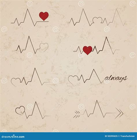 Vector Heartbeat Tattoo Designs Stock Vector - Illustration of abstract ...