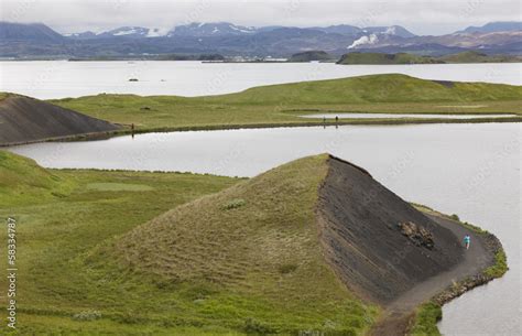 Lake and lava formations. Stock Photo | Adobe Stock