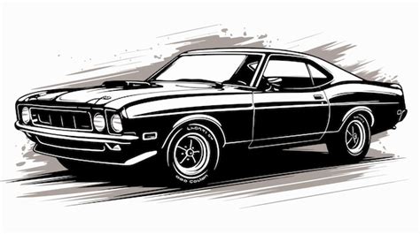 Ford Torino Cobra Car Logo Silhouette Isolated | Premium AI-generated vector