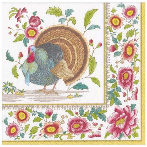 Caspari Thanksgiving Setting Paper Dinner Napkins, 20 Per Pack | Gracious Style