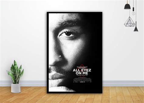 Tupac Shakur All Eyez On Me Movie Art – Poster - Canvas Print - Wooden Hanging Scroll Frame ...