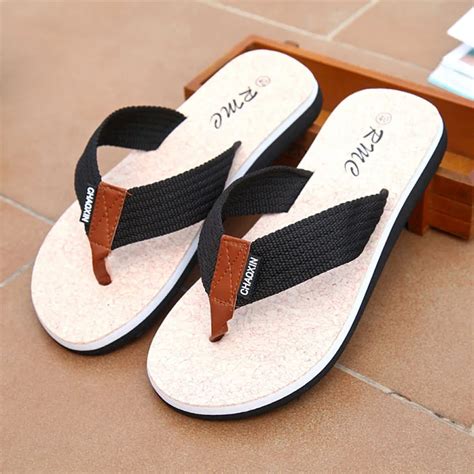 2016 New Summer Men'S Shoes Flip Flops For Men Beach Slippers Rubber ...