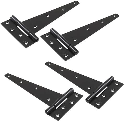 2X Pairs of Black 14"/350mm Heavy Duty Tee Hinges - Long Gate/Shed/Door T Hinges: Amazon.co.uk ...