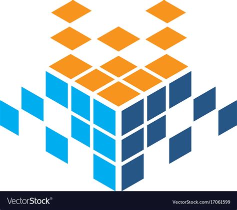 Abstract cube rubik technology logo Royalty Free Vector