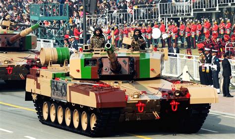 New Delhi : Indian Army's tanks on display during the full dress rehearsal of the Republic Day ...