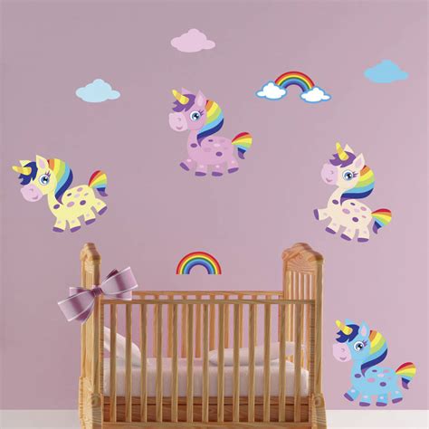 girls unicorn wall stickers by mirrorin | notonthehighstreet.com