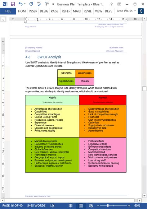 Business Plan Templates (40-Page MS Word + 10 Free Excel Spreadsheets)