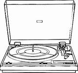 Old Record Player Drawing Sketch Coloring Page sketch template