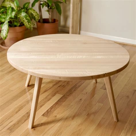 Round Scandinavian Coffee Table Maple Coffee Table Walnut - Etsy