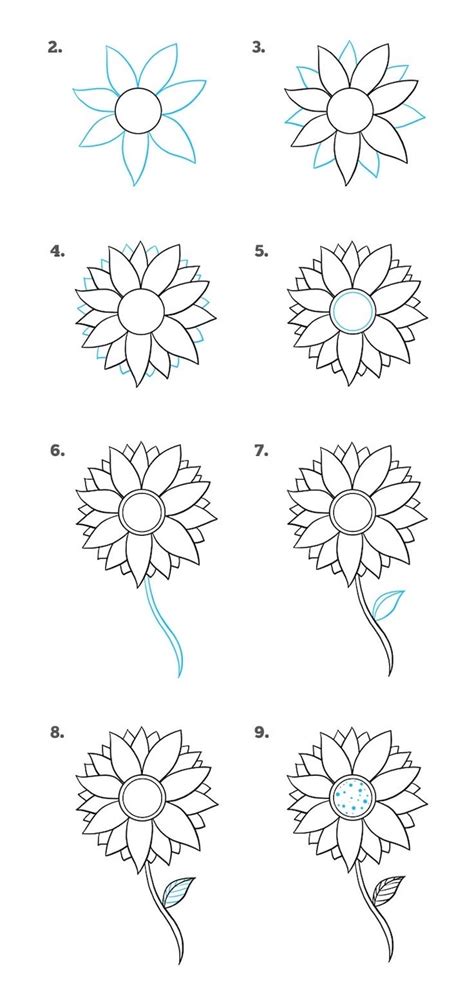 how-to-draw-a-sunflower-how-to-draw-a-flower-step-by-step-diy-tutorial ...