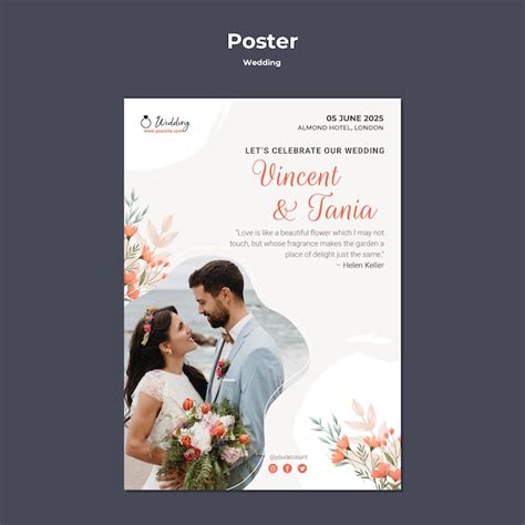 Free PSD | Wedding poster template design