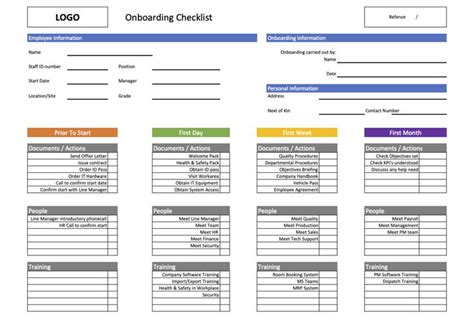 Onboarding Checklist Template in Excel