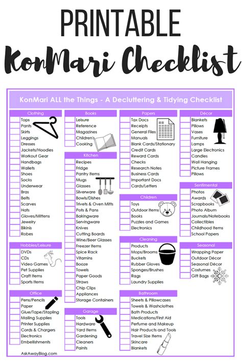 The Ultimate Free Printable Decluttering Checklist For Konmari Success | My XXX Hot Girl